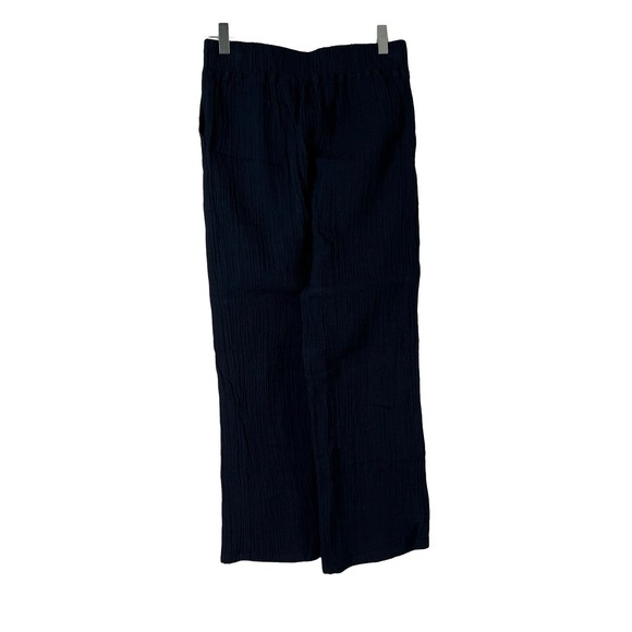 A500275 LOGO Lori Goldstein Beach to Street Cotton Gauze Pants Black Petite XXS - Picture 2 of 6